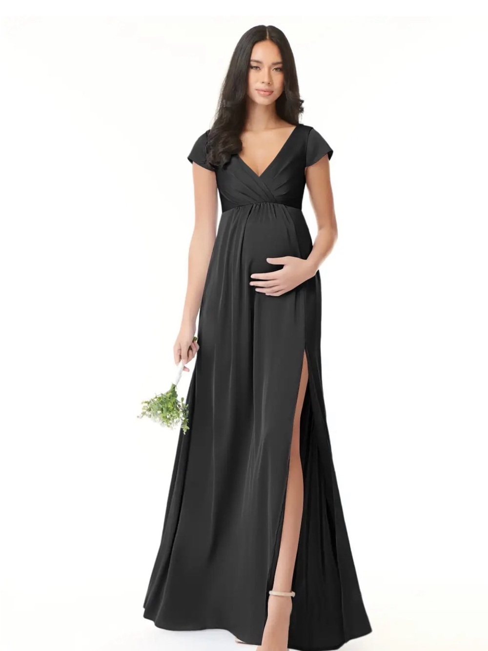 Azazie Allessia Stretch Satin Maternity dress A16